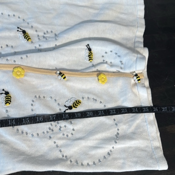 Storybook Knits Bumblebee Short Sleeve Cardigan Beaded Embroidered Size XS - Picture 6 of 6
